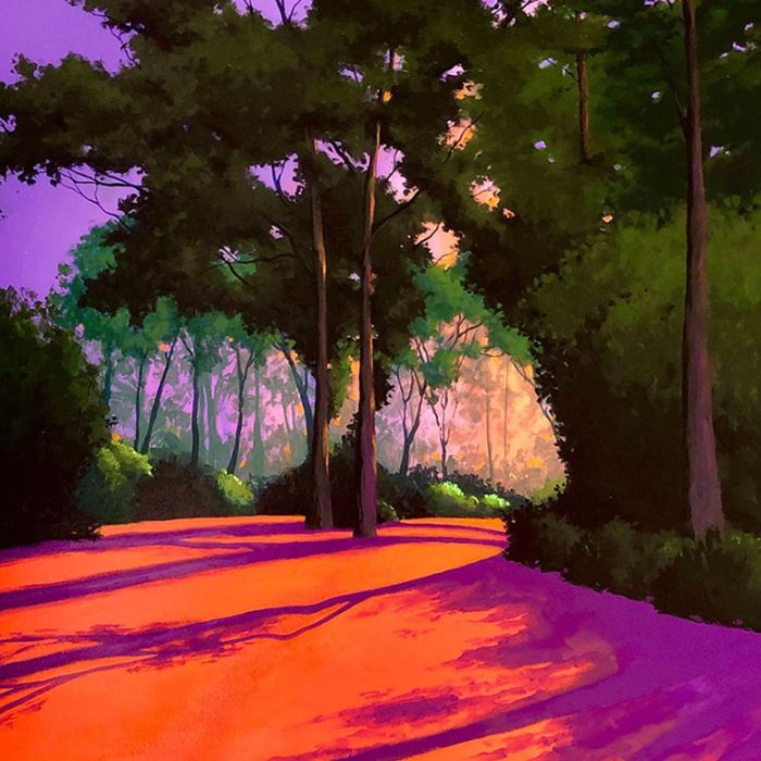 Joe A. Oakes, Morning Stroll, 36x24, acrylic on Ampersand Aquabord